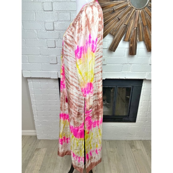 Juliet Dunn London Silk Tie Dye Kaftan - Picture 7 of 9